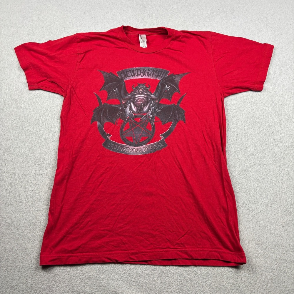 American Apparel Deathgasm Brotherhood of Steel Red Graphic T-Shirt Mens Medium